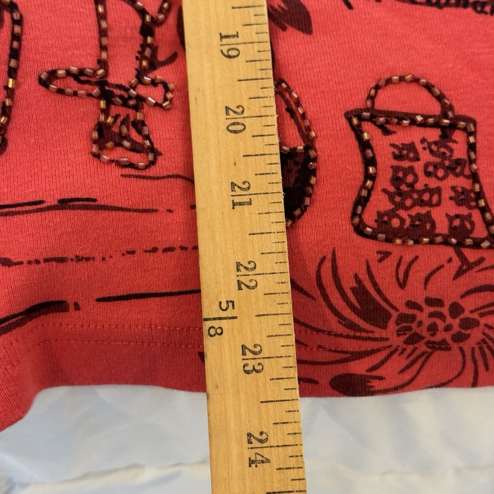 Vtg Womens Full Zip Hoodie Jacket Paris Graphic Print Bling Bead Rhinestone XL - Picture 8 of 9